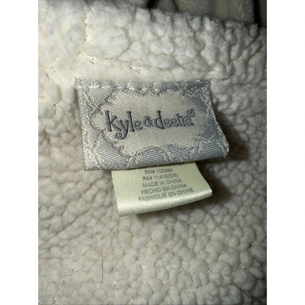 KYLE & DEENA Plush Baby Blanket Teddy Bear Cream Off‎ White Sherpa Minky 30x30